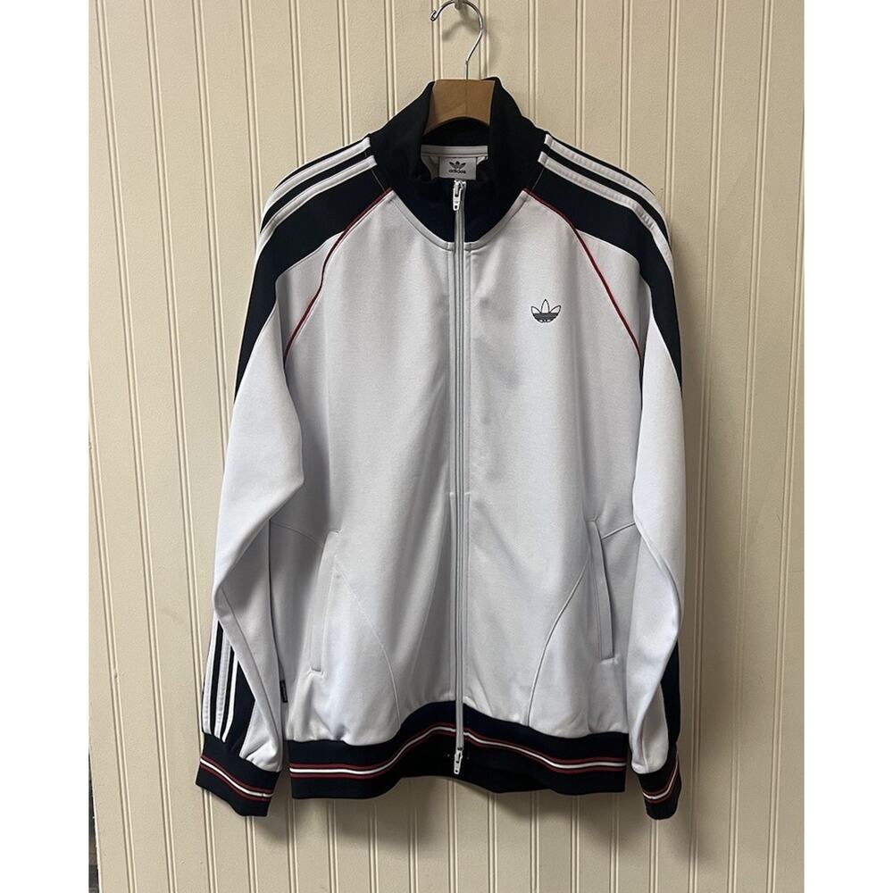 Adidas Men's Skateboarding Tyshawn Track Jacket Crystal White Red JP1167 NWOT L